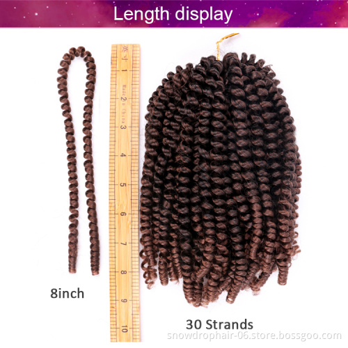 nubian spring twist 8inch red curly xuchang hair extensions braid crochet samples china hair distributors
